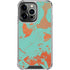 Turquoise and Orange Marble iPhone 15 Pro Clear Case